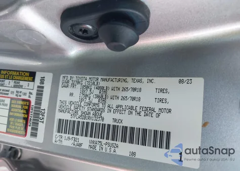 2024 Toyota Tundra Sr5 4Wd z USA, uszkodzony, nr VIN 5TFLA5DB1RX132370